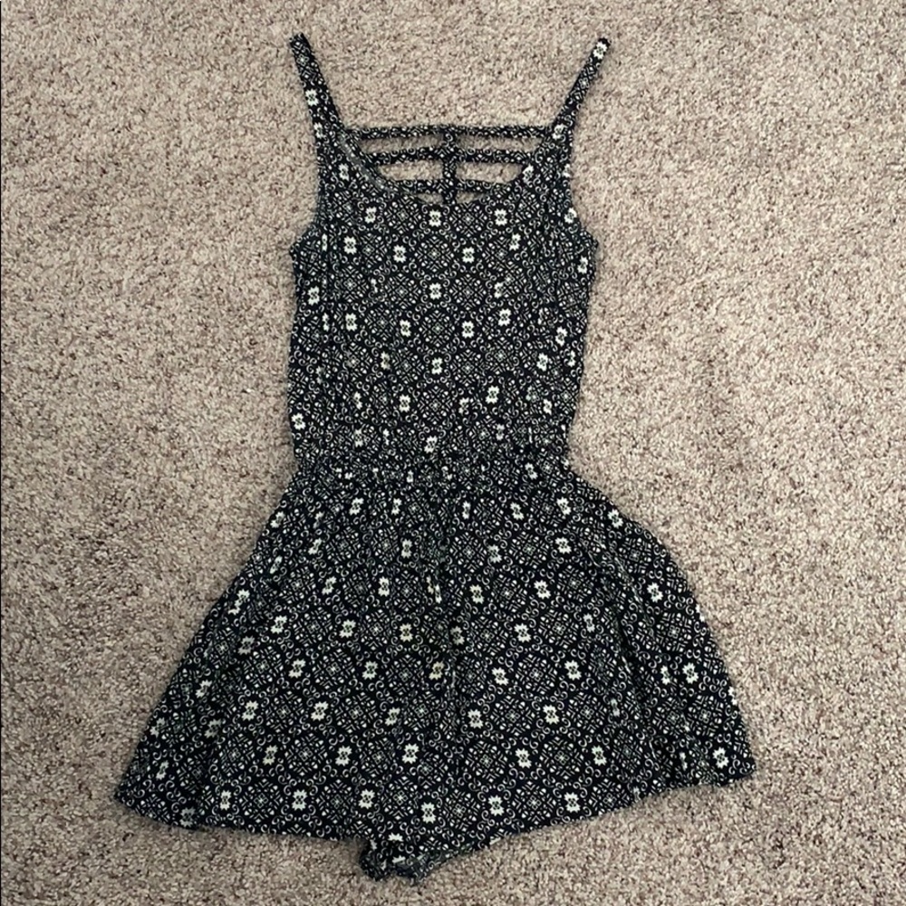 Black and white strappy romper